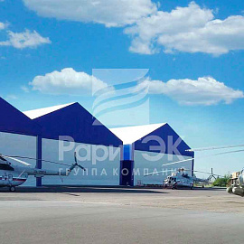 Hangars 60x30 and 37x40 m, for storing helicopters and aircraft